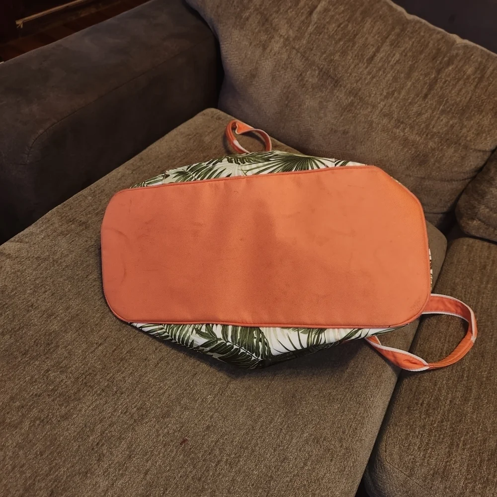 Ron Jon Coral and Green Leaf Beach Bag